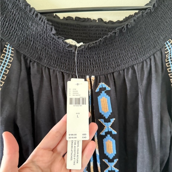 Anthropologie NEW Ranna Gill Grete Embroidered Navy Dress Anthropologie NEW Ranna Gill Grete Embroidered Navy Dress